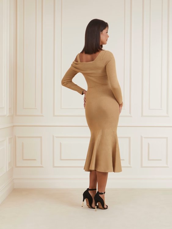 Flare Dinah šaty – Marciano, Béžová barva Ženy