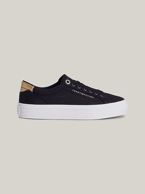 Tommy Hilfiger – Essential Vulc Canva tenisky, Modrá barva