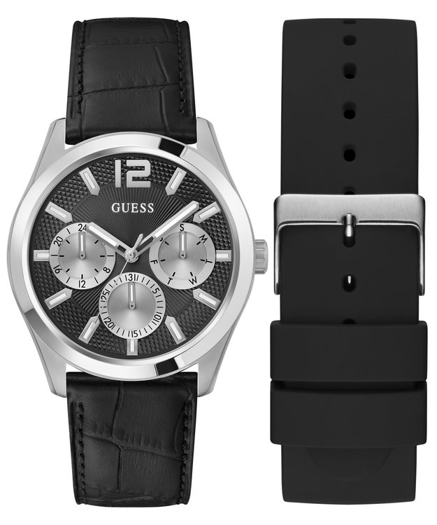 GUESS – Zen hodinky, Černá, Stříbrná barva