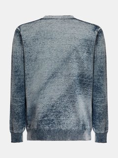 Guess, Modrá barva Mason printed svetr