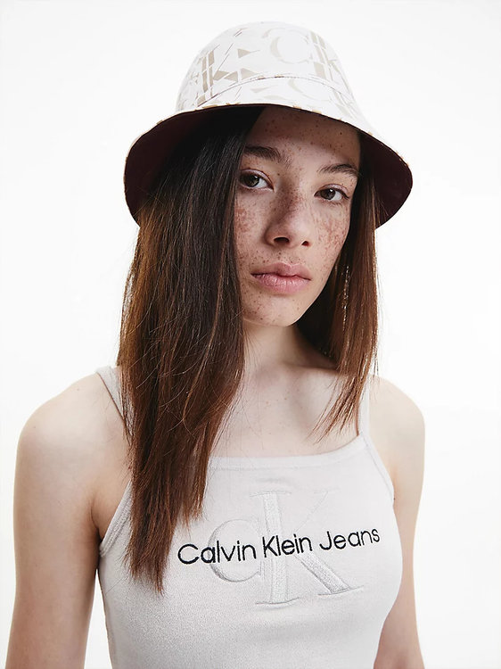 Luxusní Sleek Bucket klobouk, Bílá, Černá barva, OS