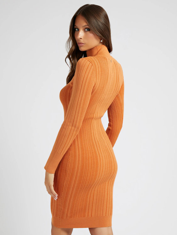 Módní Colette svetrové šaty, Oranžová barva, 2022