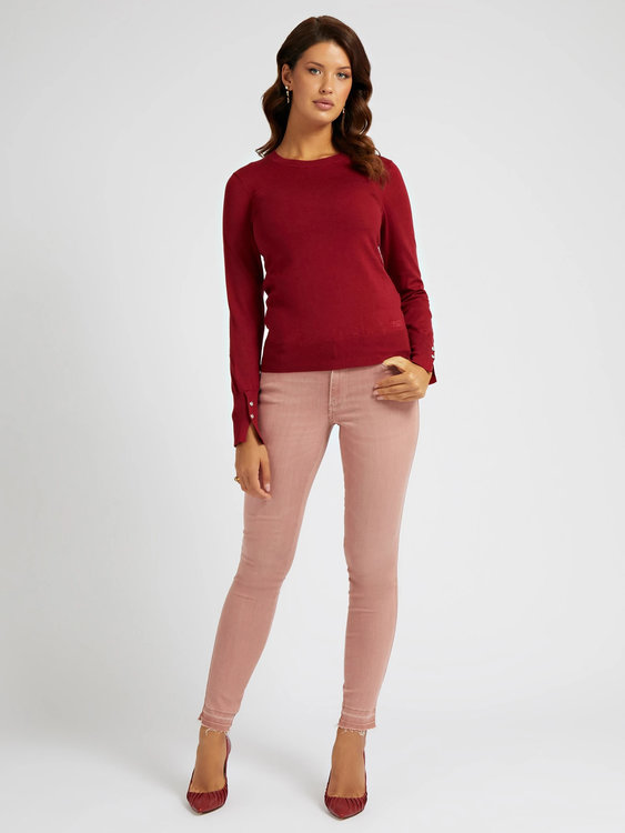 Módní Elinor svetr, Červená barva, 2022