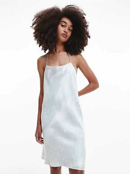 Módní Slip šaty, Bílá, Šedá barva, 2023