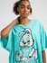 Luxusní Bunny Oversize triko, Modrá, Tyrkysová barva, ONE