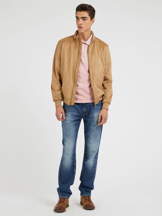 Módní Faux Suede bunda, Hnědá barva, 2023