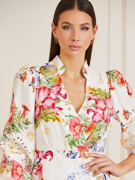 Módní Glorious Garden šaty, Bílá, Multi barva, 2023