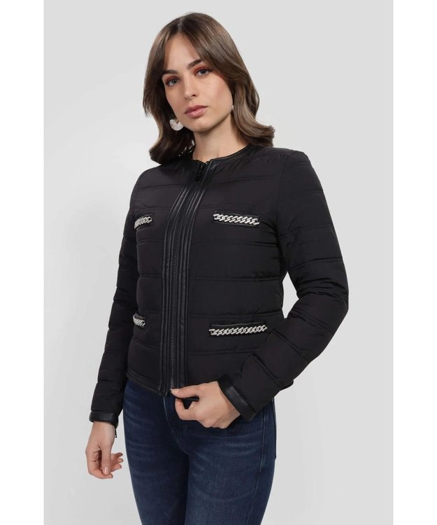 Luxusní Irene Chain bunda, Černá barva, XS, S, M