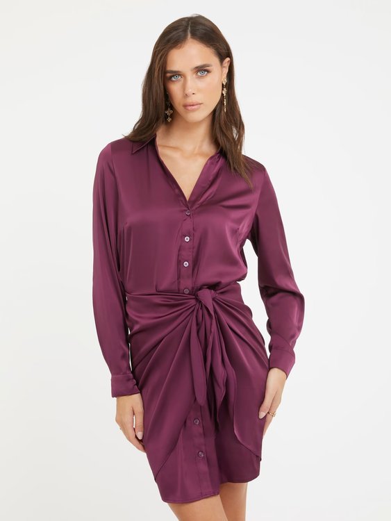Alya šaty – GUESS, Fialová barva Ženy
