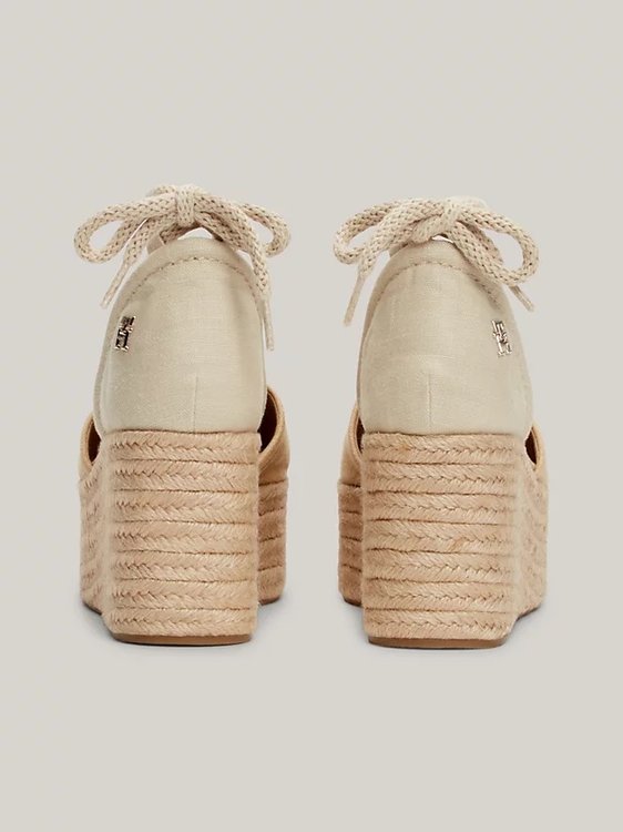 Luxusní Closed Toe Linen espadrilky, Béžová barva, 37, 38, 39