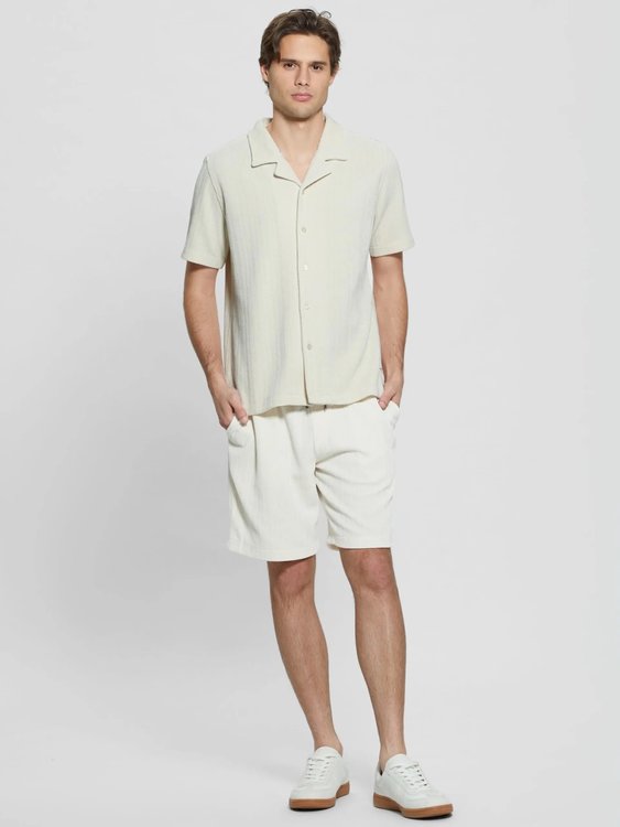 Imperial Textured Knit košile – GUESS, Krémová barva Muži