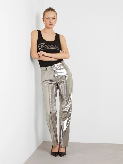 Módní Logo Tank tílko, Černá barva, 2024