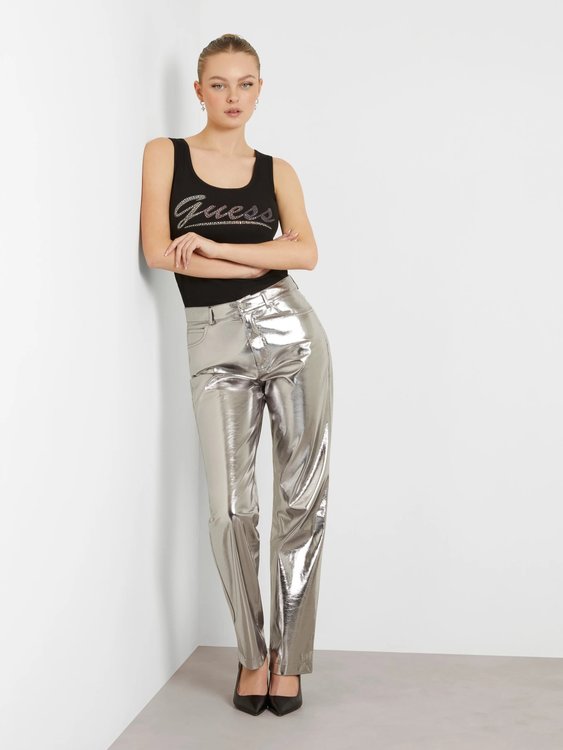 Módní Logo Tank tílko, Černá barva, 2024