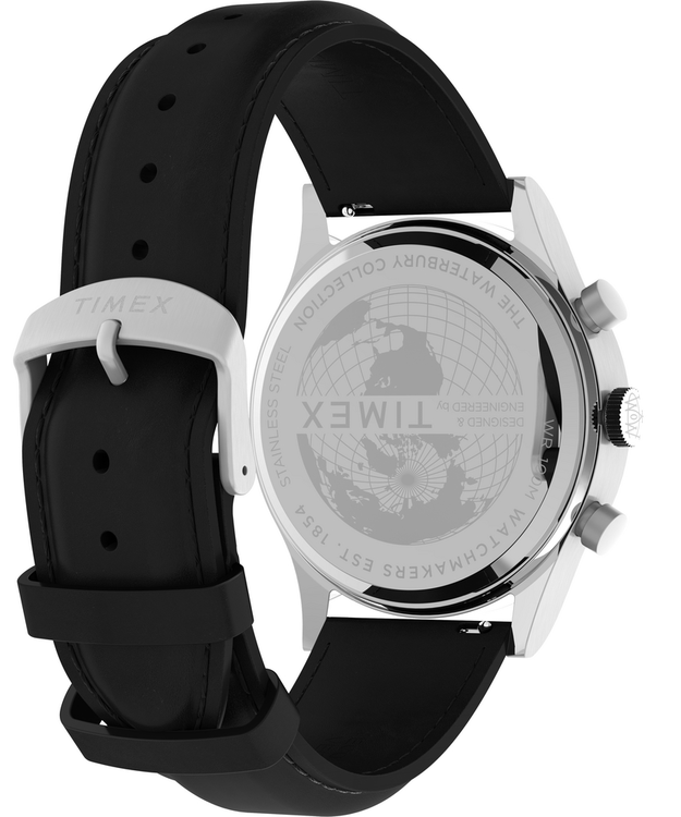 Módní Waterbury hodinky, Černá, Stříbrná barva, 2024