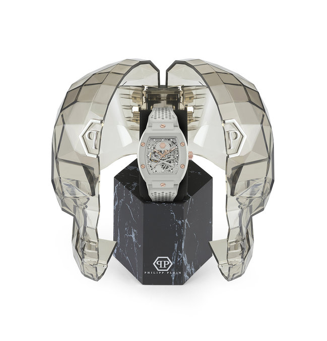 Luxusní THE $KELETON hodinky, Bílá, Šedá barva, UNI