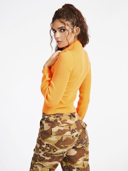 Módní Helena svetr, Oranžová barva, 2021, 2020