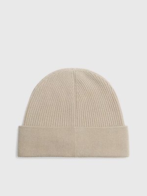 Label Cashmere čepice – Calvin Klein Jeans, Krémová barva Ženy