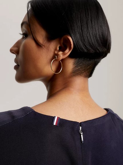 Módní Viscose Twill šaty, Navy barva, 2023