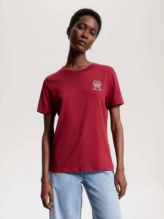 Tommy Hilfiger – Modern Regular triko, Červená barva