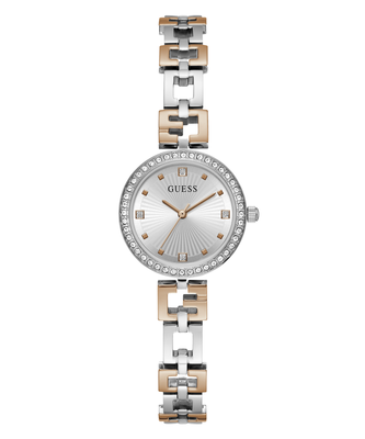 GUESS – Lady G hodinky, Růžové zlato, Stříbrná barva