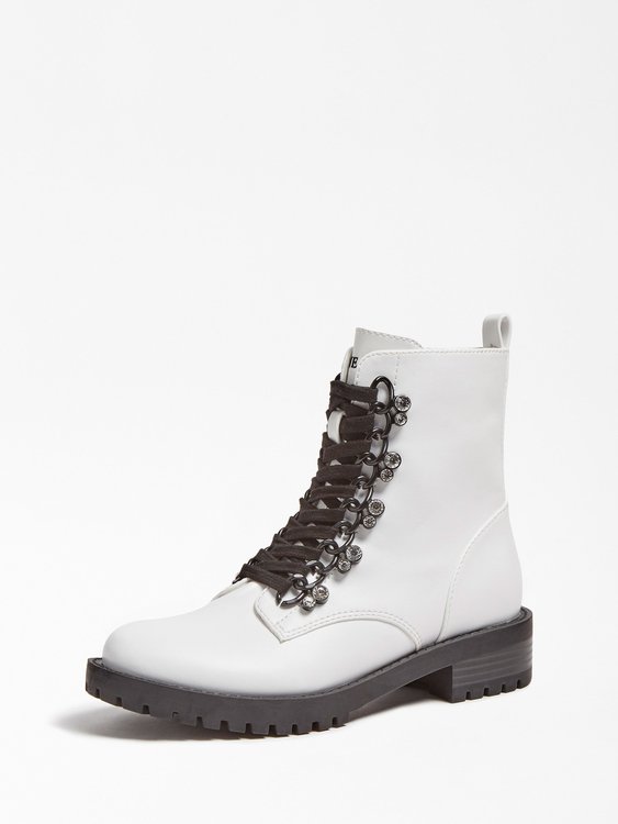 Guess – Hinlee boots, Bílá, Černá barva