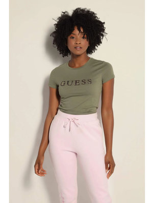 Kimetz triko – Guess, Khaki, Zelená barva Ženy