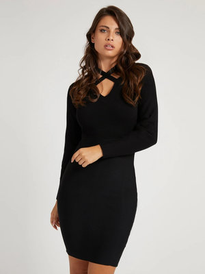 Módní Rib šaty, Černá barva, 2021