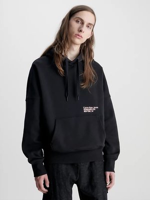Calvin Klein Jeans – Layered Address mikina, Černá barva