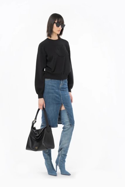 Módní Acciuga Maglia svetr, Černá barva, 2023