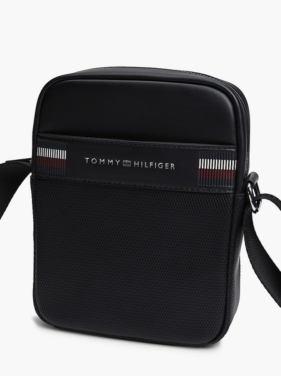Módní TH Corp Texture crossbody, Černá barva, 2024