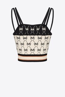 Carrara top – Pinko, Béžová, Bílá barva Ženy