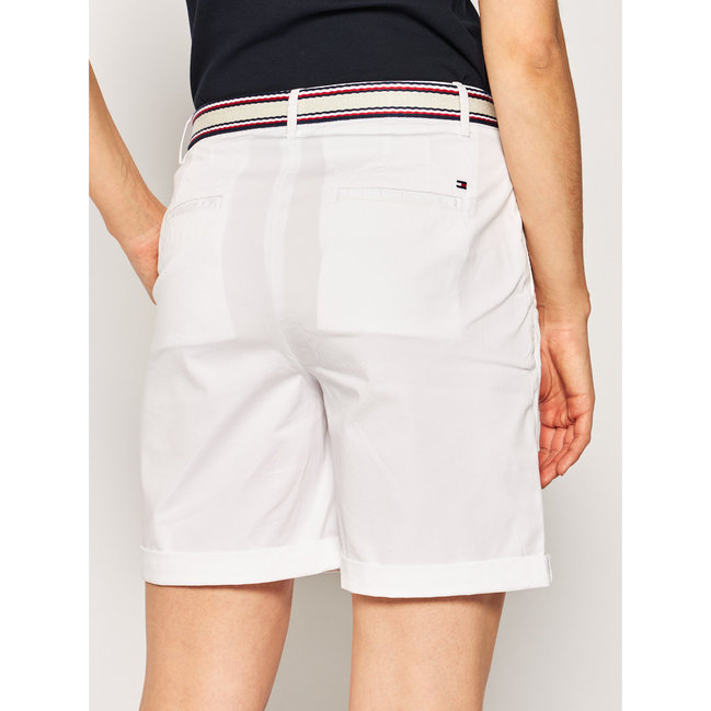 Plátěné šortky – Tommy Hilfiger, Bílá barva Ženy