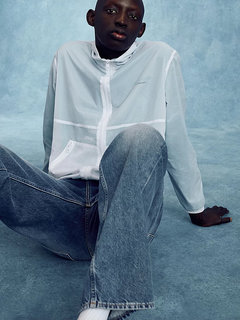 Luxusní Transparent větrovka, Modrá barva, M, L