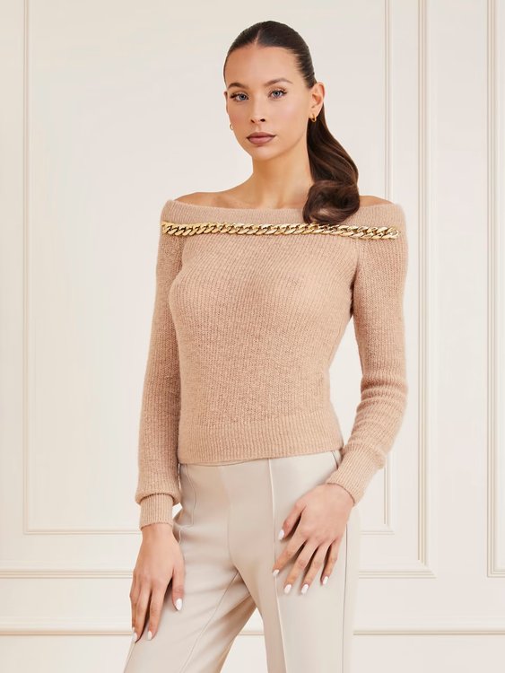 Marciano – Nuvola Chain svetr, Béžová barva