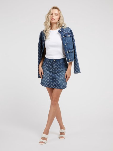 Módní Carlie sukně, Modrá barva, 2023