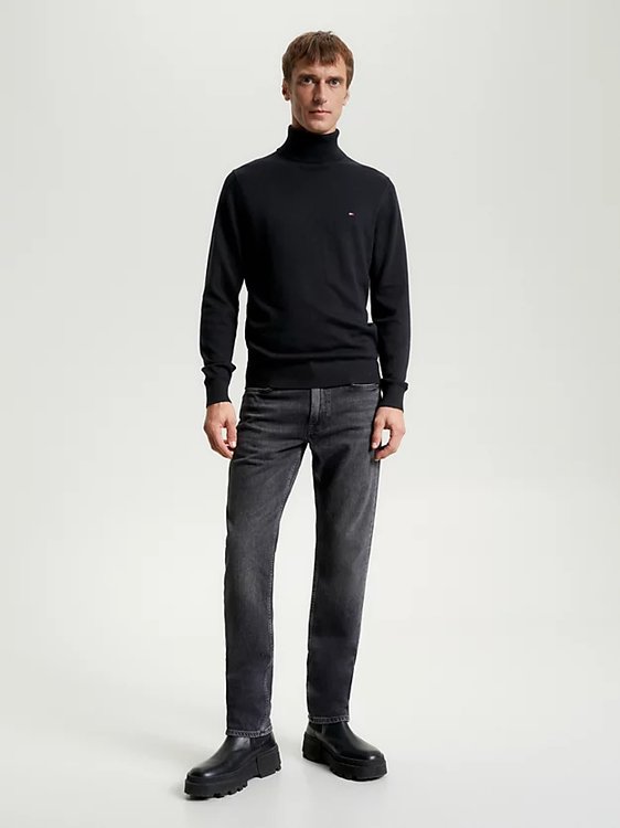 Pima svetr – Tommy Hilfiger, Černá barva Muži