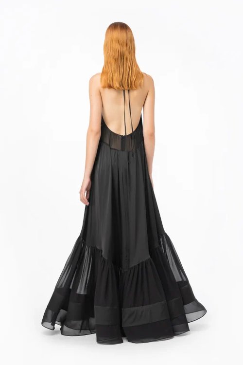 Módní Annette šaty, Černá barva, 2023