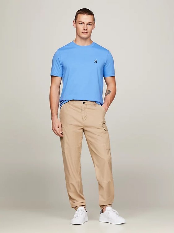 Monogram triko – Tommy Hilfiger, Modrá barva Muži