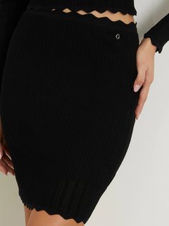 Luxusní Pointelle Anjela sukně, Černá barva, XS, S, M