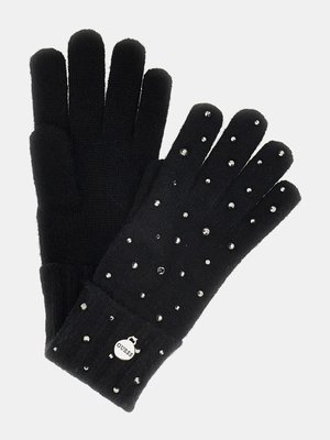 GUESS – Rhinestone rukavice, Černá barva