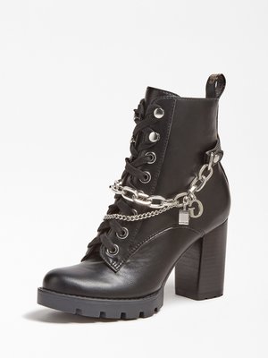 Guess – Raizel kozačky, Černá, Hnědá barva