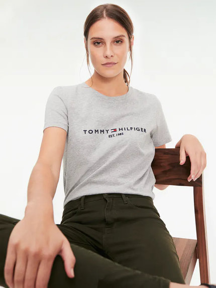 Módní TH Logo Essential triko, Šedá barva, 2020