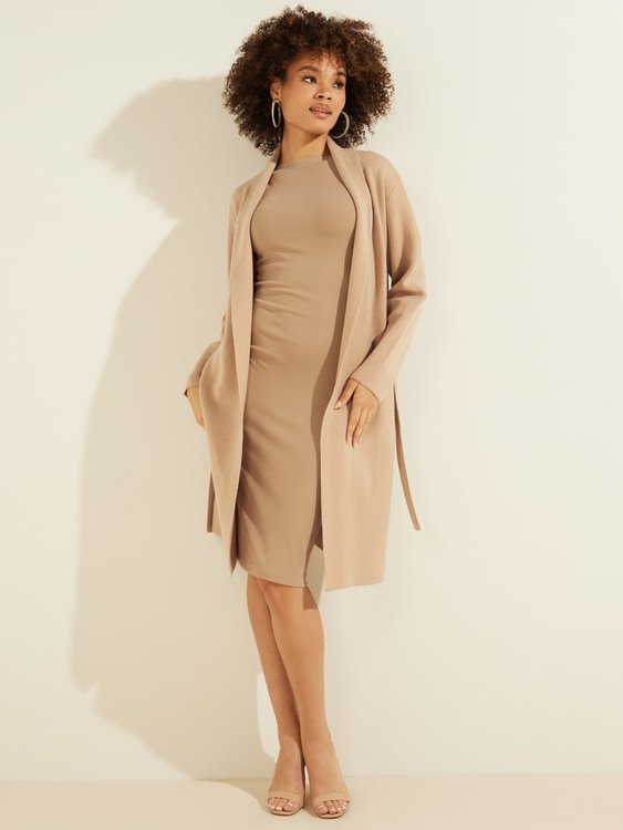 Módní Clarissa cardigan, Béžová, Krémová barva, 2022