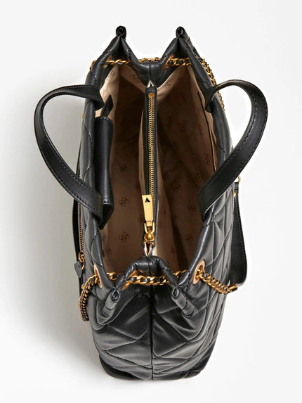 Luxusní Cessily quilted kabelka, Černá barva, T/U/1