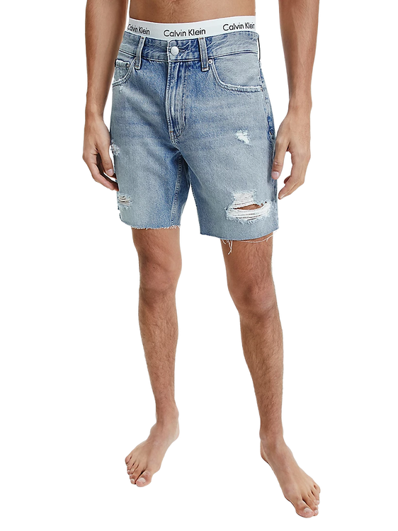 Calvin Klein Jeans – Denim kraťasy, Modrá barva