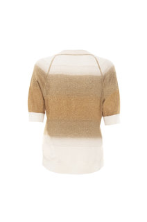 Luxusní Mora svetr, Béžová, Bílá, Zlatá barva, XS, S, M