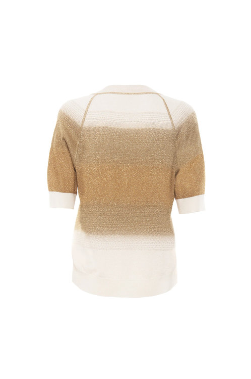 Luxusní Mora svetr, Béžová, Bílá, Zlatá barva, XS, S, M