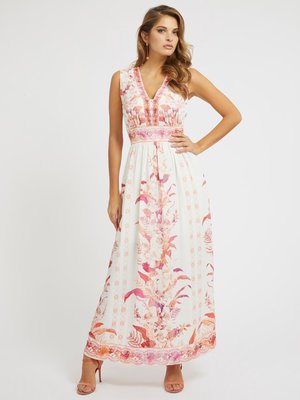GUESS – Gisel šaty, Bílá, Růžová barva
