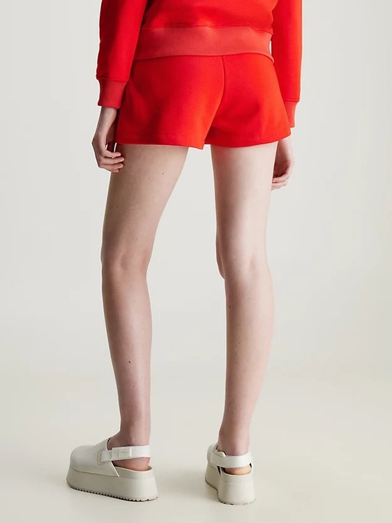 CK Embro Badge šortky – Calvin Klein Jeans, Červená barva Ženy