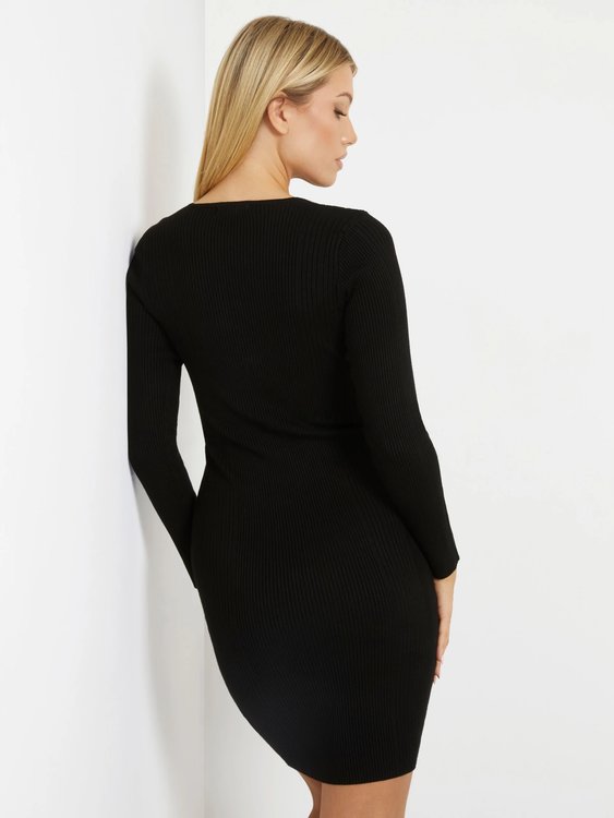 Módní Melissa šaty, Černá barva, 2024